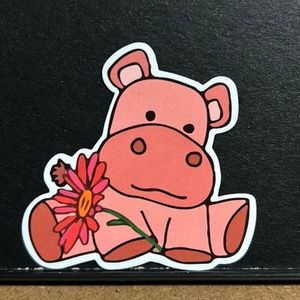 CARTOON HIPPO STICKER